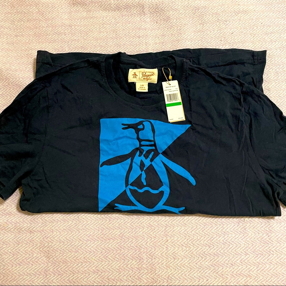 NWT Mens dark navy Penguin logo T-shirt